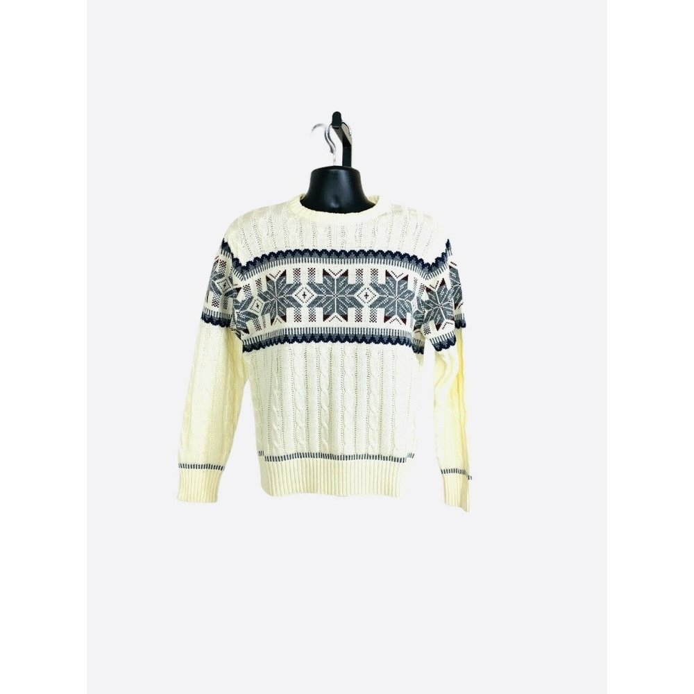 Mervyns Men's Collection Sweater White Snowflake M